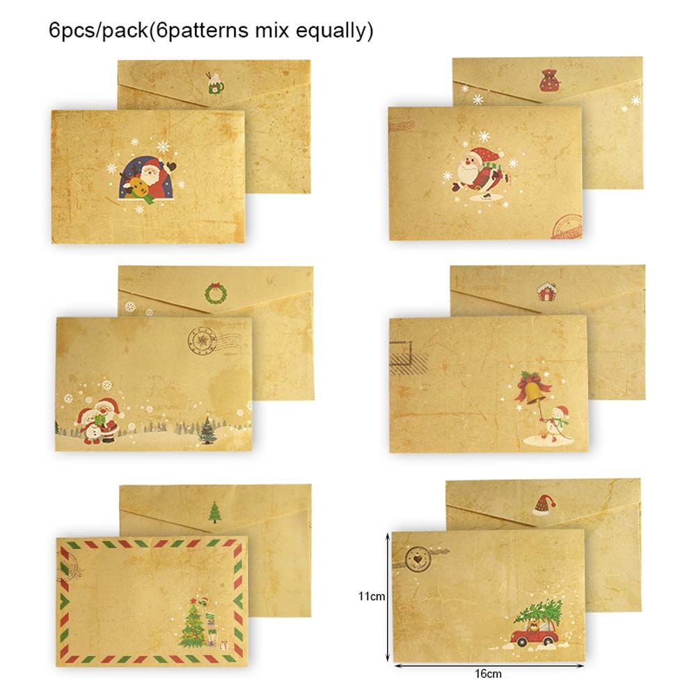 Letter Envelope Kraft - DIY 6pcs/set Greeting Card Invitation Snowman