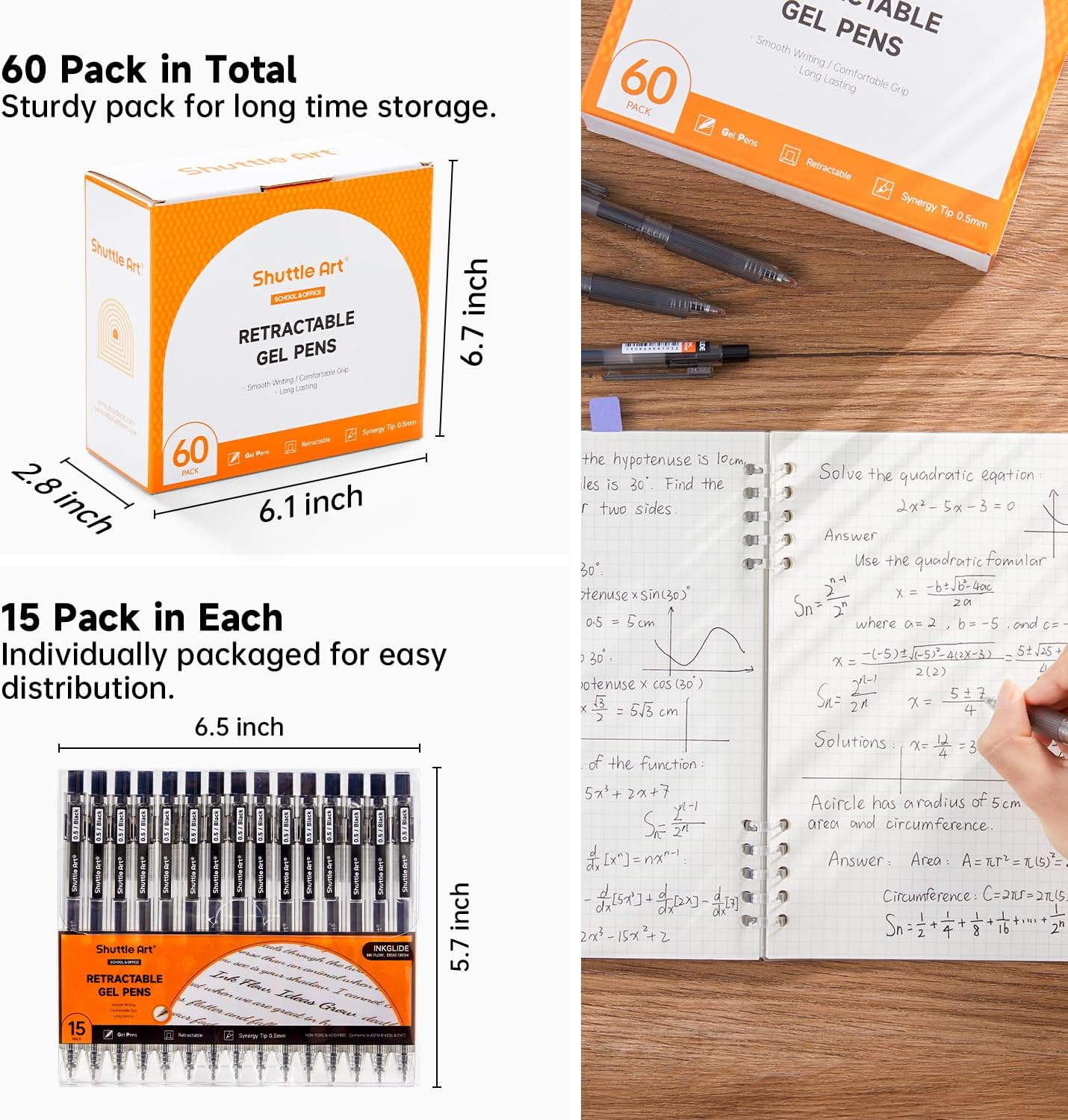 Shuttle Art Black Gel Pens, In - огляд і ціна Gel Ink Pen Set