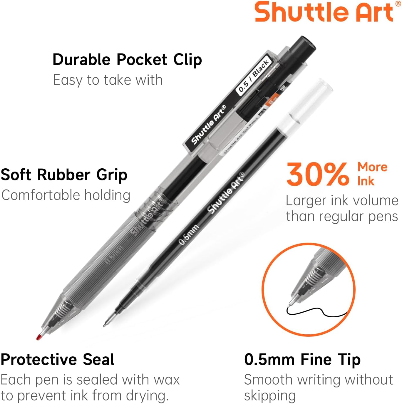 Shuttle Art Black Gel Pens, In - огляд і ціна Gel Ink Pen Set