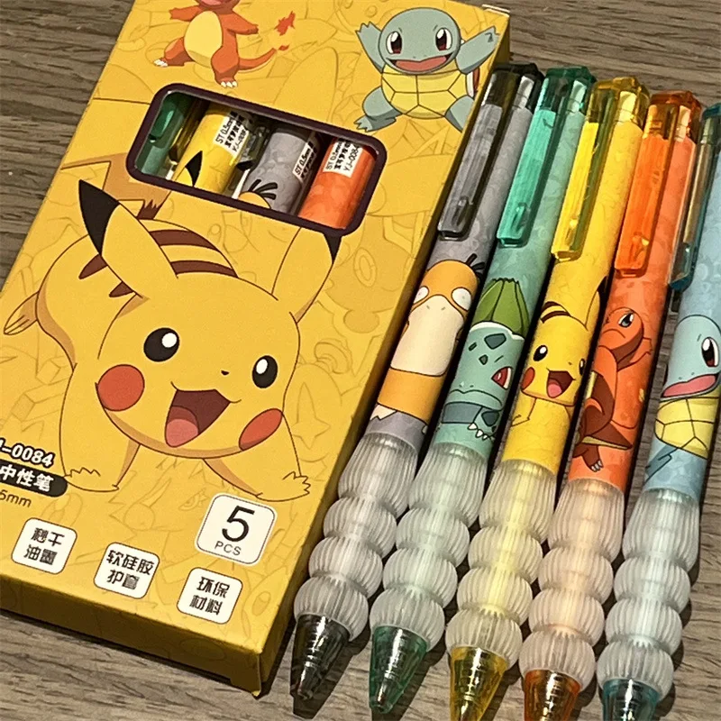 5pcs Pikachu Gel Pen Set Pokem - огляд і ціна Gel Ink Pen Set