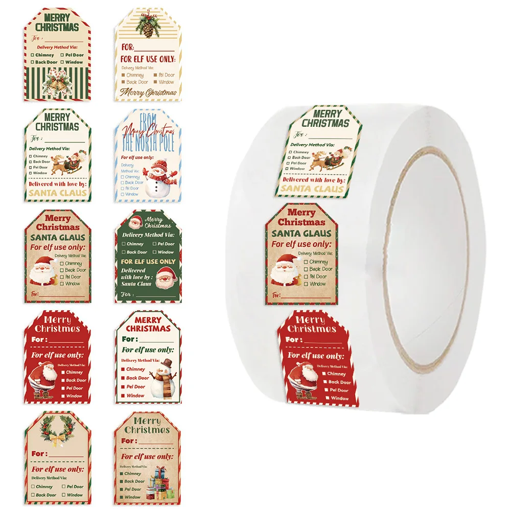 500Pcs Christmas Stickers Roll - огляд і ціна Label Printer Tape