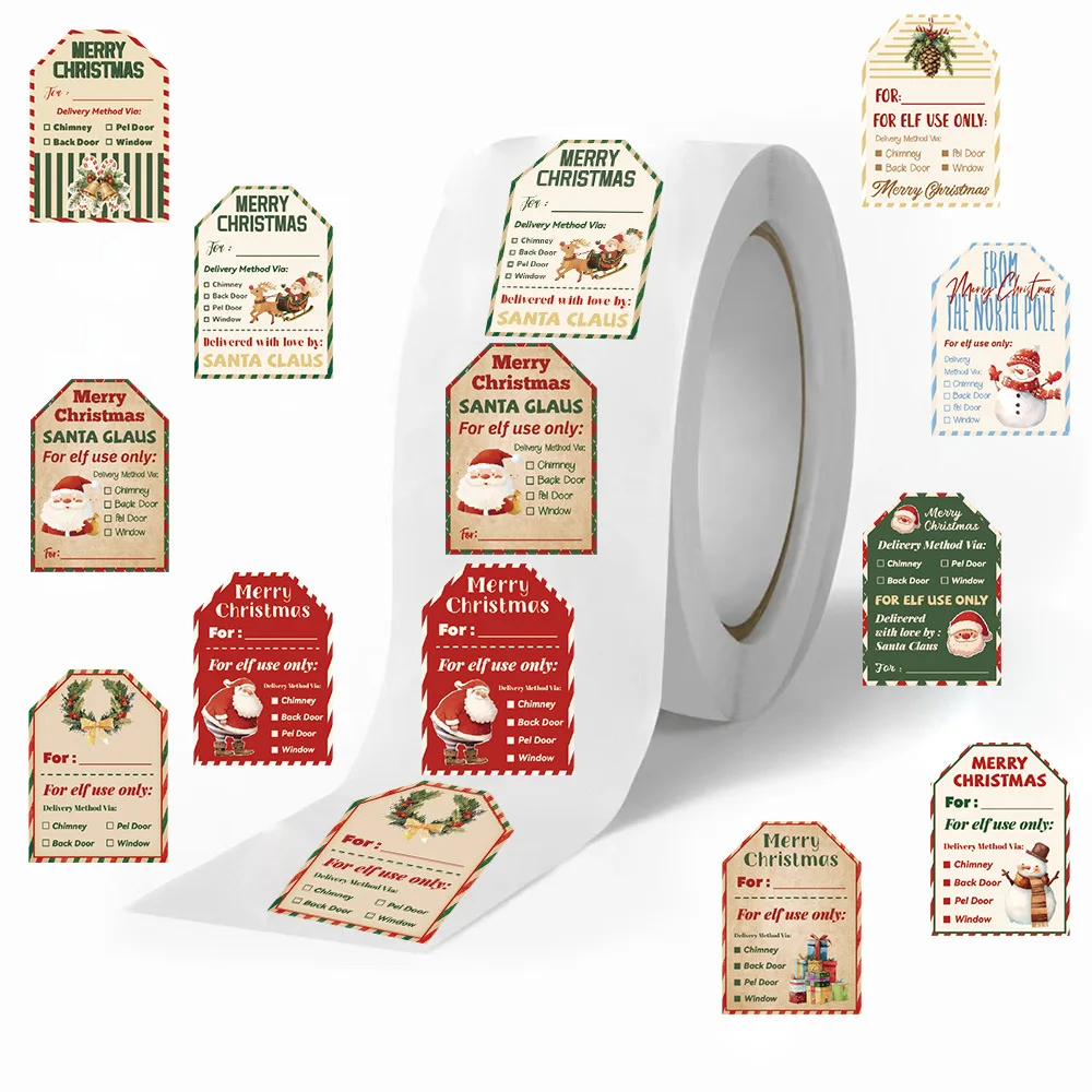 500Pcs Christmas Stickers Roll - огляд і ціна Label Printer Tape